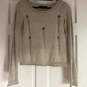 Forever 21 Beige Tan Sweater with Rips